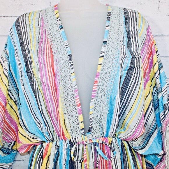 Dotti Havana Coast Striped Tunic Swim Cover-Up Multicolor Size Medium $58 - Picture 5 of 8